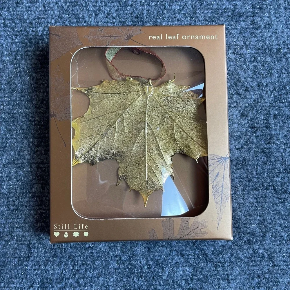 Still Life 24k Gold Dipped Real Maple Leaf Ornament Nordstrom 0RS02 Made in USA